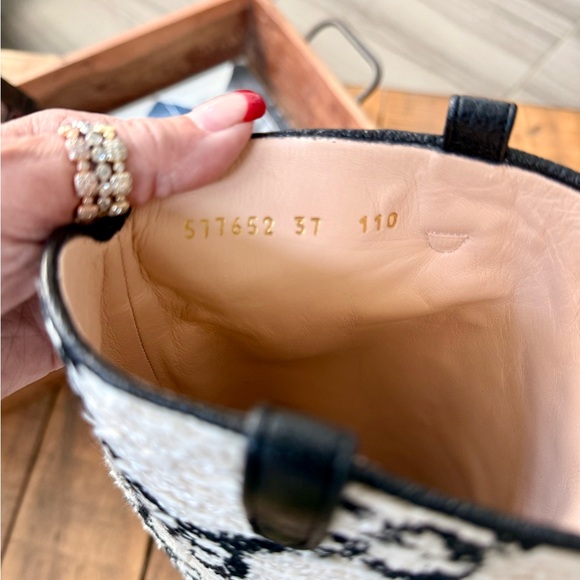 NWT GUCCI Zumi GG Monogram Tweed and Leather Knee-High Boots - Picture 6 of 10